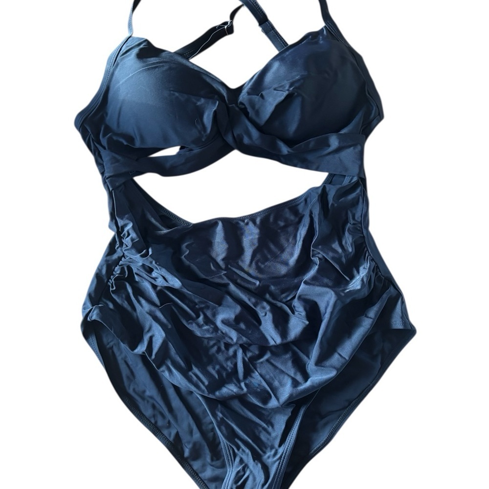 Eomenie One Piece Swimsuit Tummy Control Cutout High Waisted Tie Back